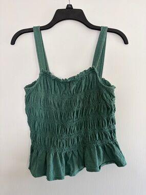 Universal Thread Green Smocked Peplum Camisole